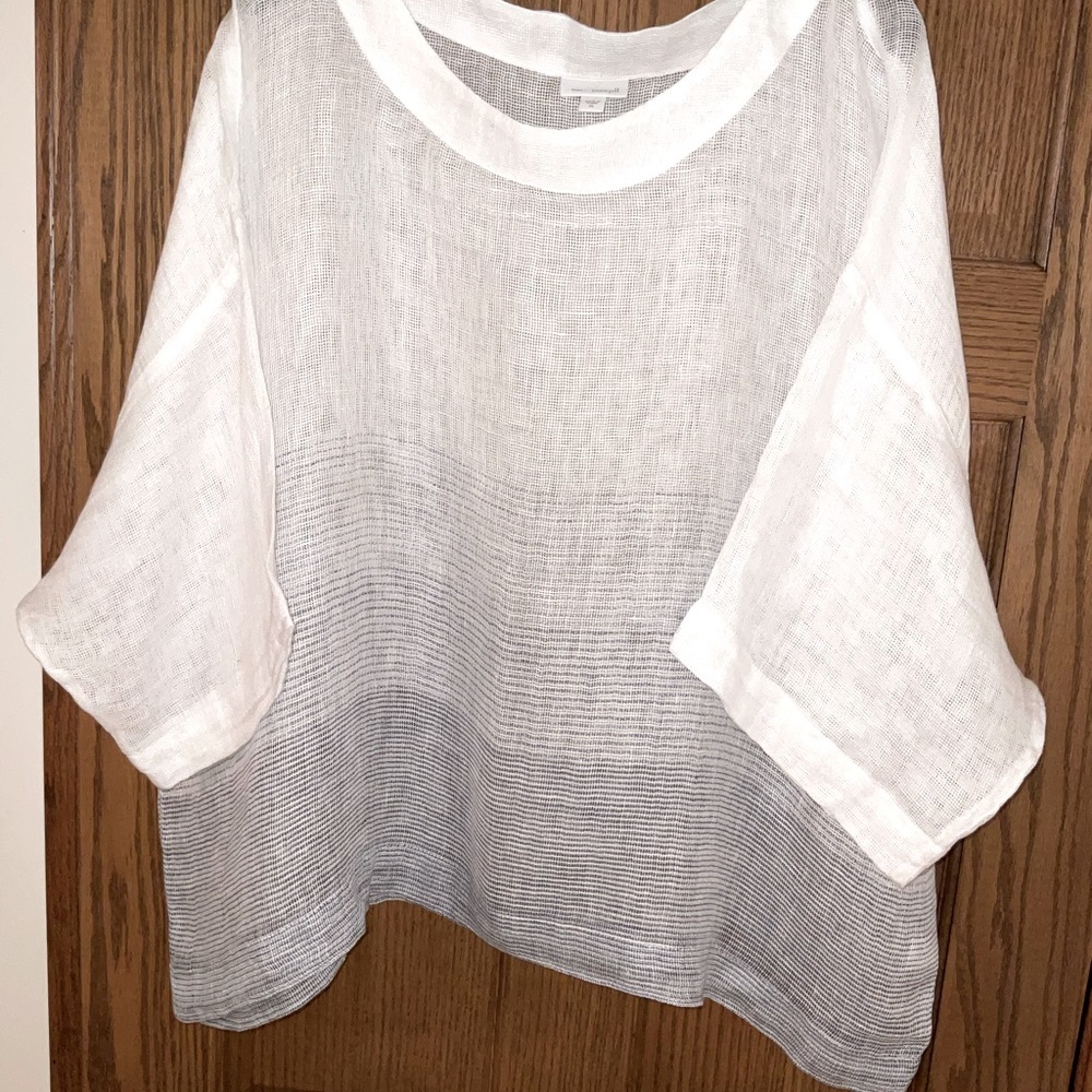J. Jill Gauze, linen, white and grey ombre, oversized(marked XL), coverup.